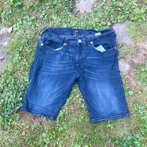 True Religion Ricky Relaxed Straight Denim‎ Shorts Men's Size 38 Blue